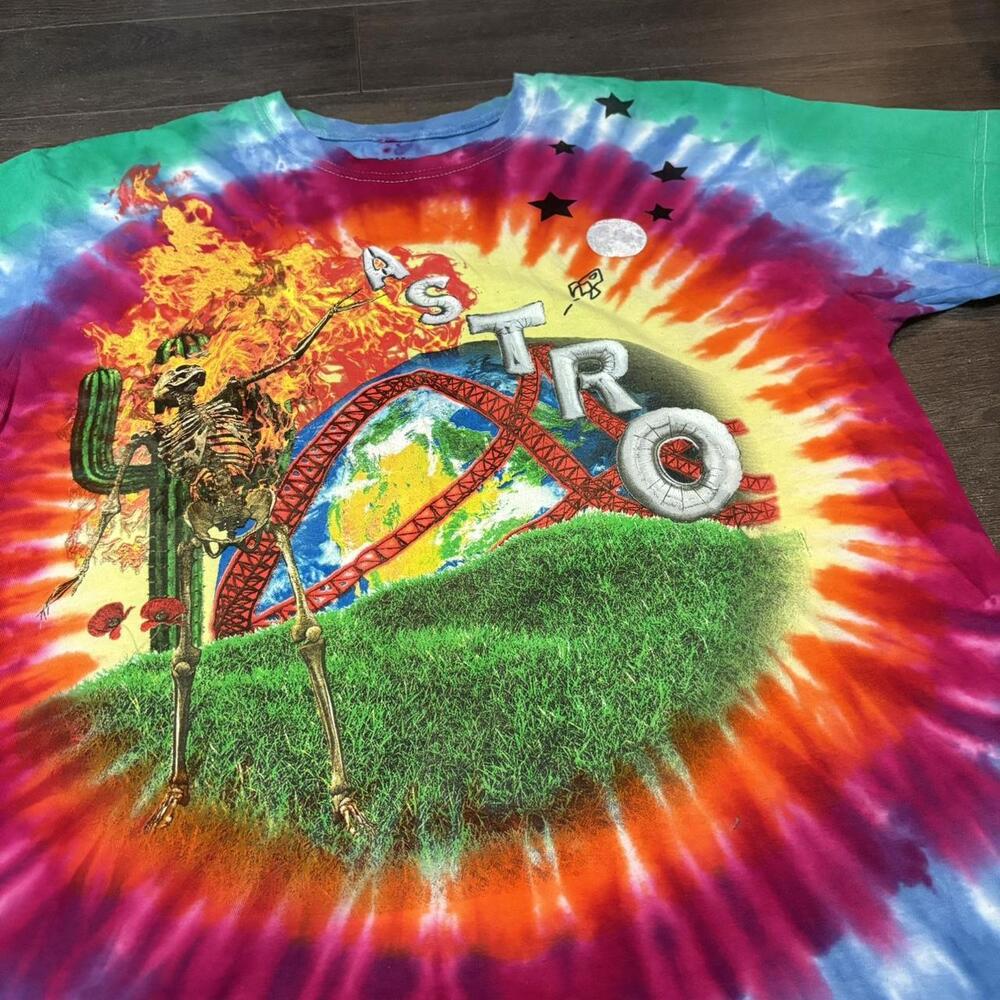 Travis Scott Tie Dye Astro World T Shirt Large